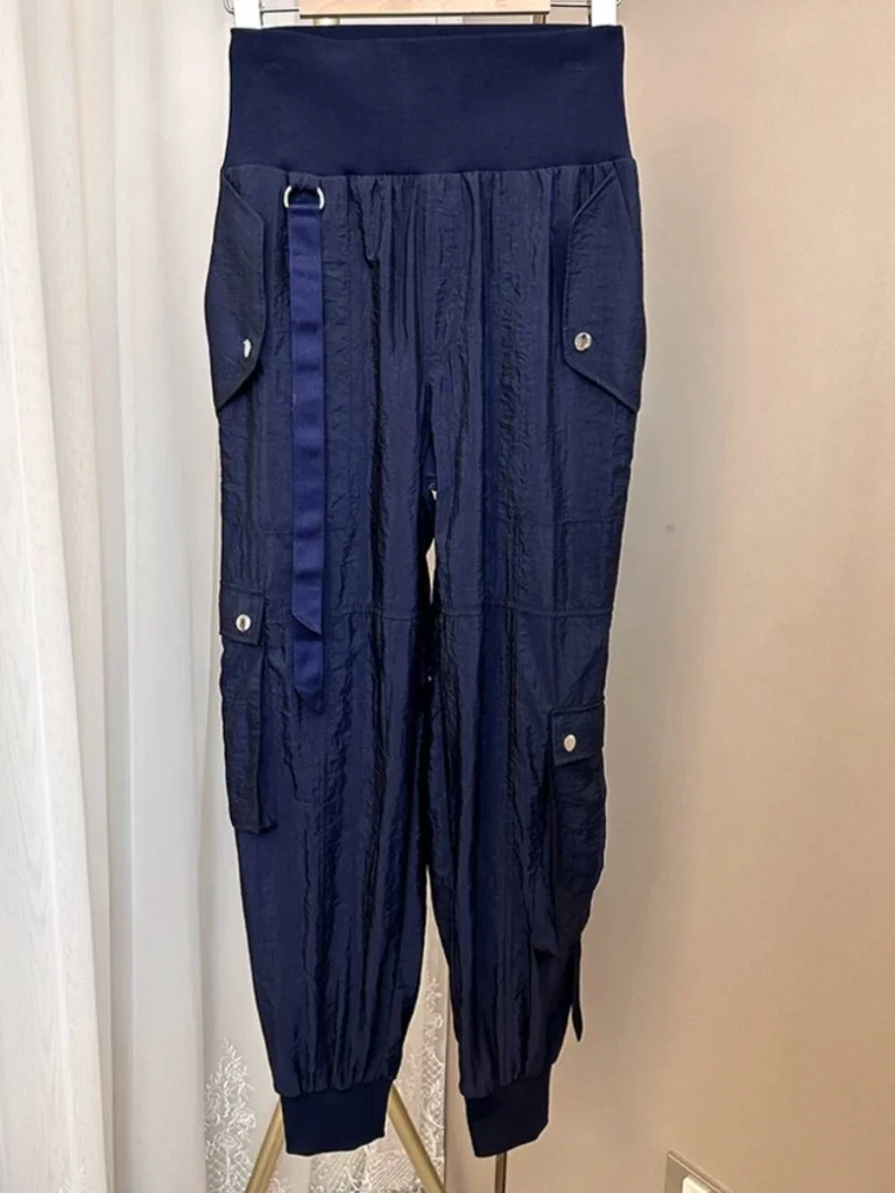 Cinq a Sept Holly Parachute Jacket & Pant Set Navy Blue Matched Set Quiet Lux